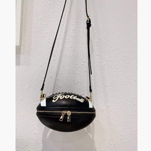 Football Shaped Crossbody Handbag Purse For Women - Picture 3 of 4